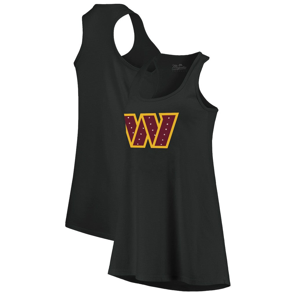 NFL Washington Commanders Majestic Threads Women's Bling Scoop Neck Racerback Tank Top