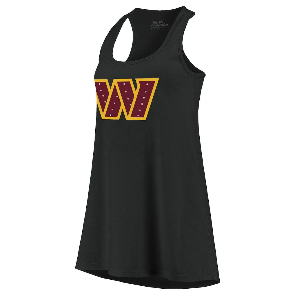 NFL Washington Commanders Majestic Threads Women's Bling Scoop Neck Racerback Tank Top