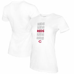 Cincinnati Reds Tiny Turnip Women's Stacked T-Shirt - White