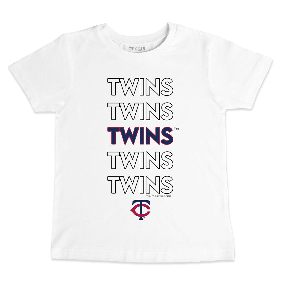 Minnesota Twins Tiny Turnip Youth Stacked T-Shirt - White
