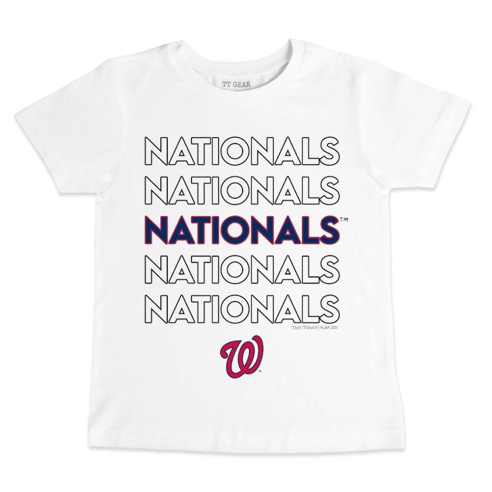 Washington Nationals Tiny Turnip Youth Stacked T-Shirt - White