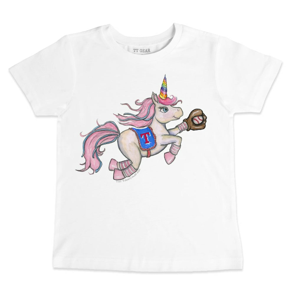 Texas Rangers Tiny Turnip Youth Unicorn T-Shirt - White