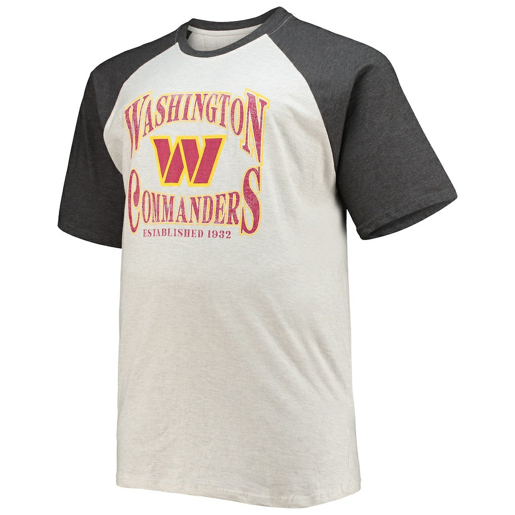 NFL Washington Commanders Big & Tall Wordmark Raglan T-Shirt