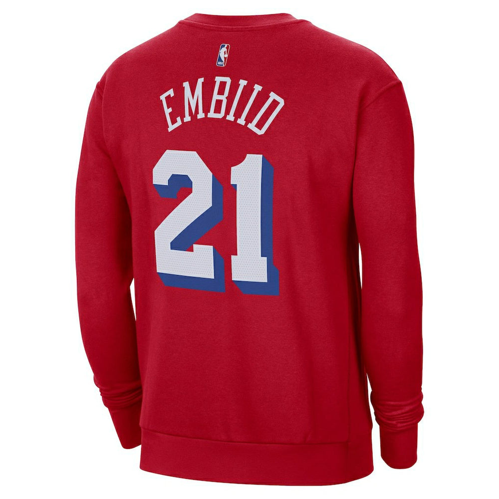 Joel Embiid Philadelphia 76ers Jordan Brand Statement Name & Number Pullover Sweatshirt - Red online