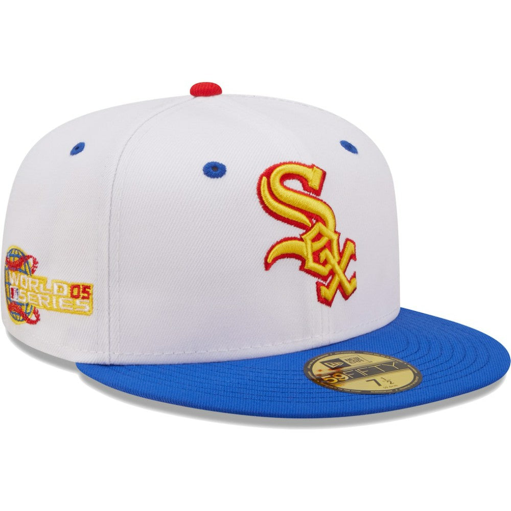 Chicago White Sox 2005 World Series Cherry Lolli 59FIFTY Fitted Hat - White/Royal | New Era