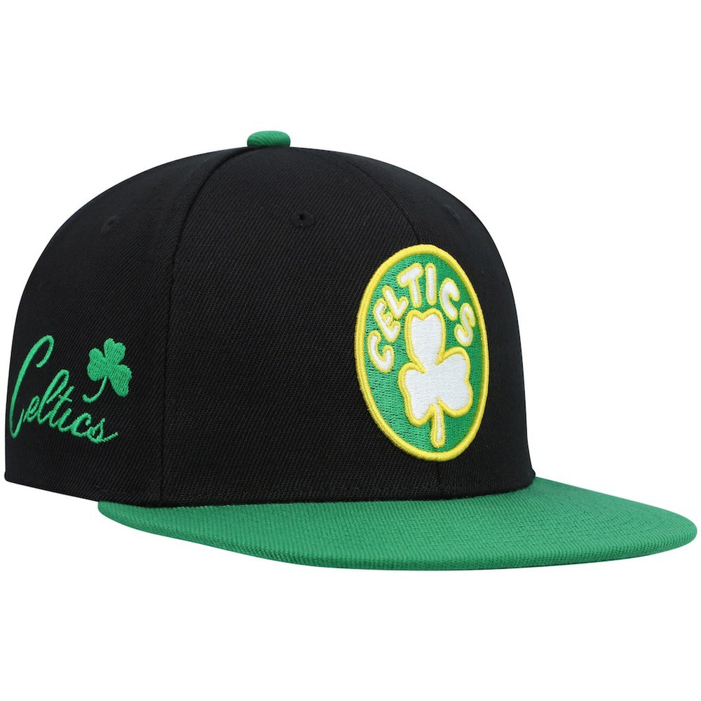 Boston Celtics Hardwood Classics Snapback Hat - Black/Kelly Green | Mitchell & Ness cheap