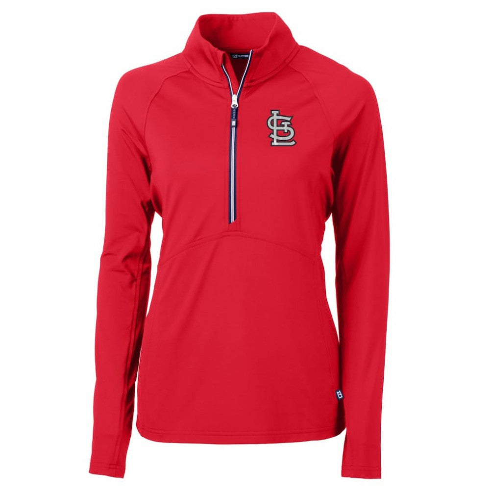 St. Louis Cardinals Cutter & Buck Women's Adapt Eco Knit Stretch Half-Zip Pullover Top - Red