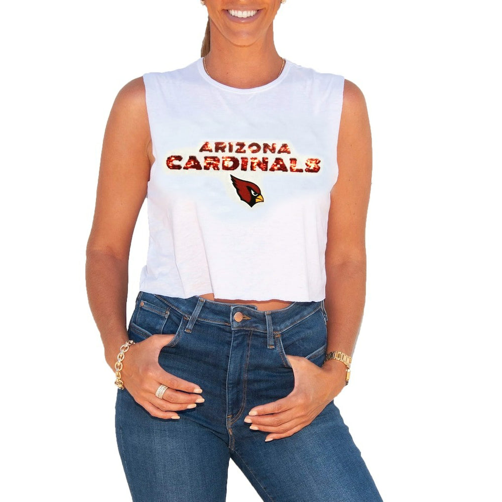 NFL Arizona Cardinals Cuce Women's Sequin Cropped Tank Top