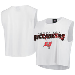 NFL Tampa Bay Buccaneers Cuce Women's Sequin Tri-Blend Cropped Tank Top