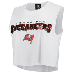 NFL Tampa Bay Buccaneers Cuce Women's Sequin Tri-Blend Cropped Tank Top