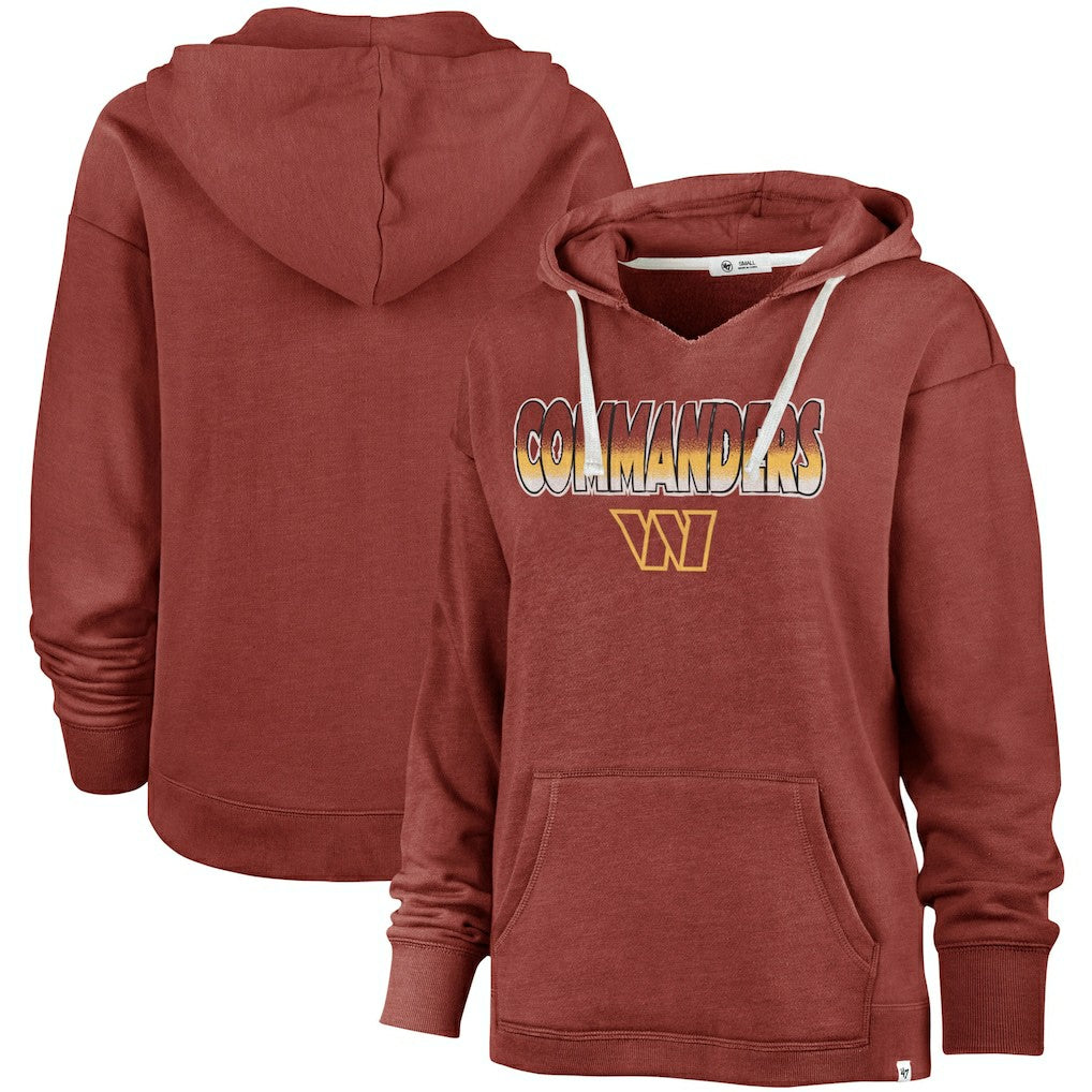 NFL Washington Commanders '47 Women's Color Rise Kennedy Pullover V-Neck Hoodie