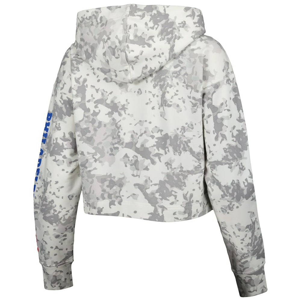 Philadelphia 76ers Lusso Women's Maia Tri-Blend Cropped Quarter-Zip Top - Gray/White outlet