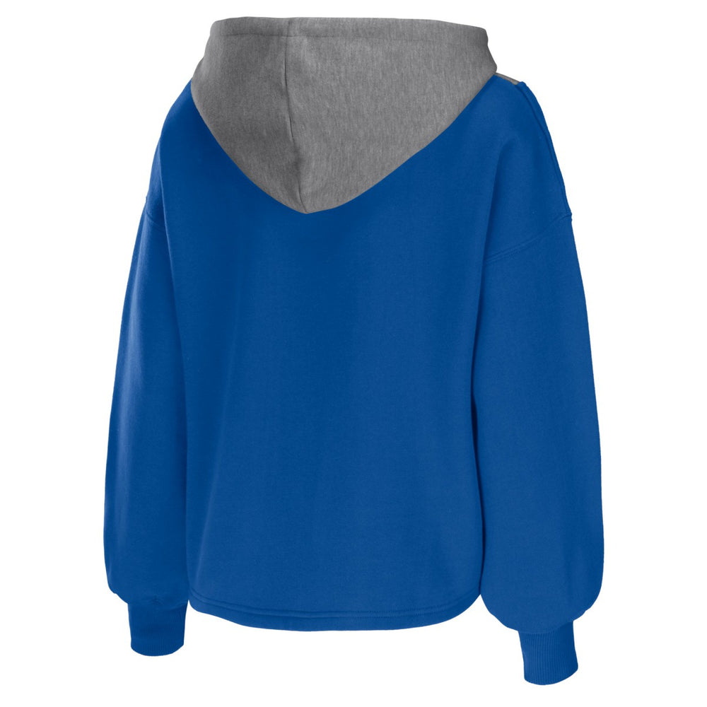 New York Knicks WEAR by Erin Andrews Women's Pieced Quarter-Zip Hoodie Jacket - Blue sale