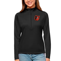 Baltimore Orioles Antigua Women's Tribute Quarter-Zip Pullover Top - Black