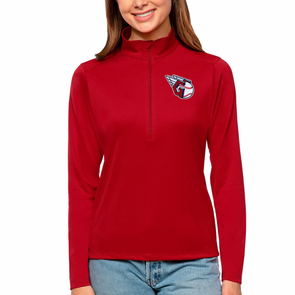 Cleveland Guardians Antigua Women's Tribute Quarter-Zip Pullover Top - Red