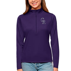 Colorado Rockies Antigua Women's Tribute Quarter-Zip Pullover Top - Purple