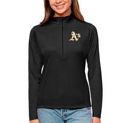 Athletics Antigua Women's Tribute Quarter-Zip Pullover Top - Black