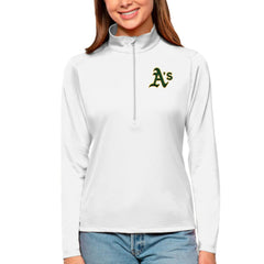 Athletics Antigua Women's Tribute Quarter-Zip Pullover Top - White