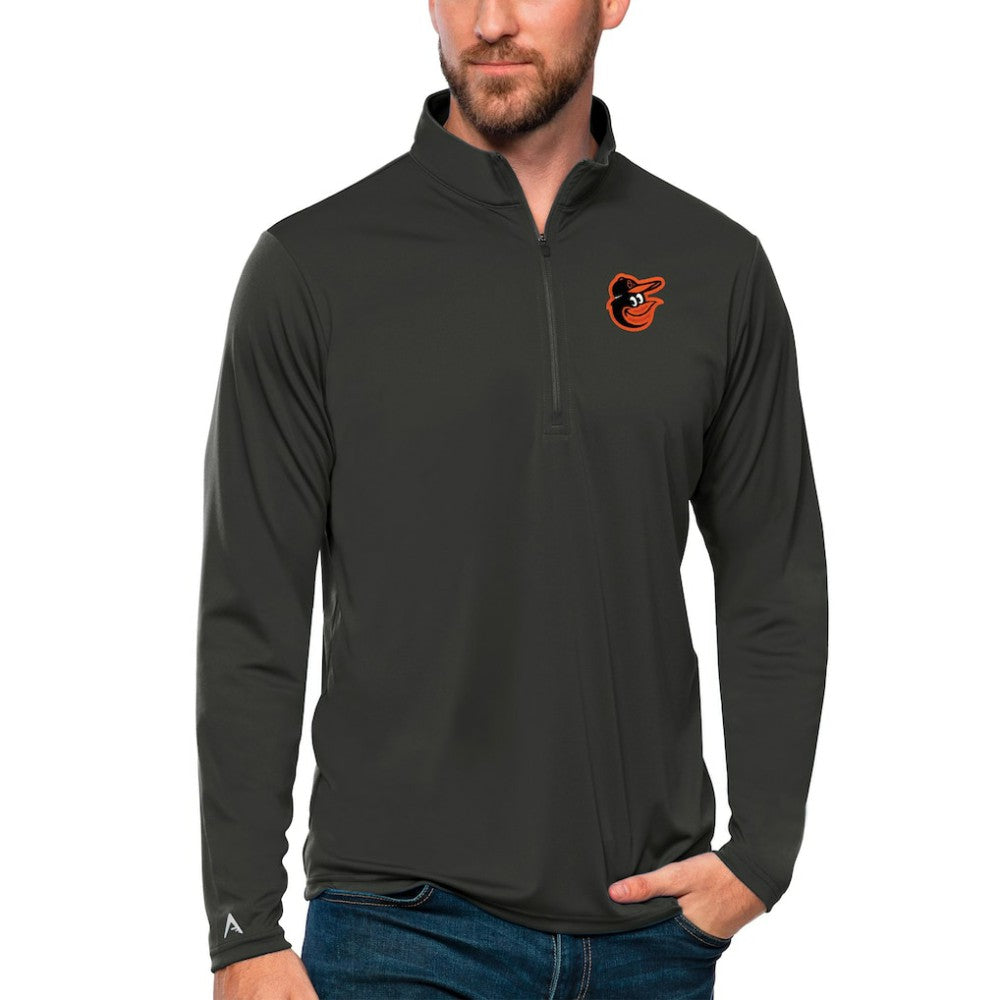 Baltimore Orioles Antigua Tribute Quarter-Zip Pullover Top - Charcoal