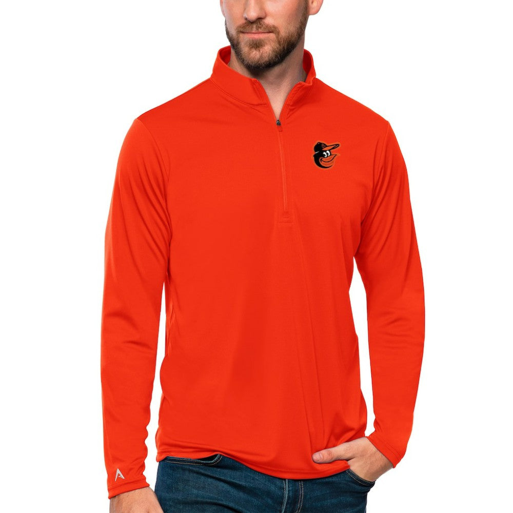 Baltimore Orioles Antigua Tribute Quarter-Zip Pullover Top - Orange