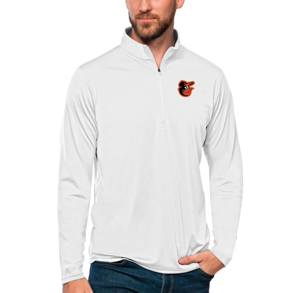 Baltimore Orioles Antigua Tribute Quarter-Zip Pullover Top - White