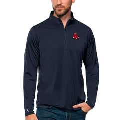 Boston Red Sox Antigua Tribute Quarter-Zip Pullover Top - Navy
