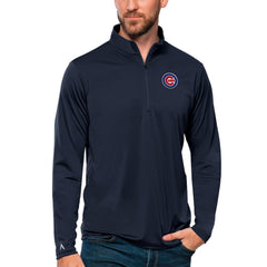 Chicago Cubs Antigua Tribute Quarter-Zip Pullover Top - Navy