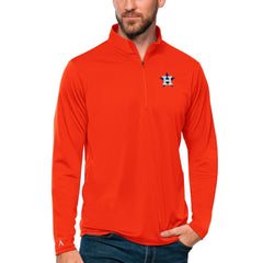 Houston Astros Antigua Tribute Quarter-Zip Pullover Top - Orange
