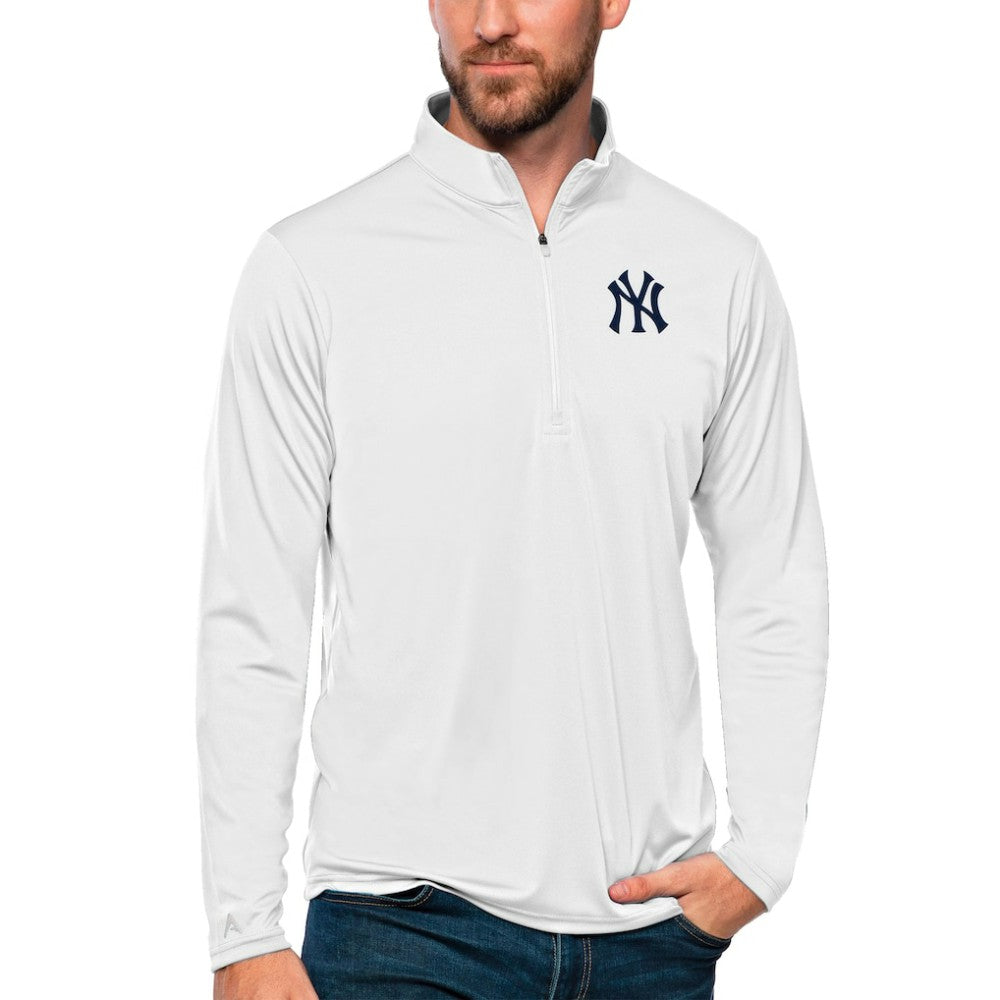 New York Yankees Antigua Tribute Quarter-Zip Pullover Top - White