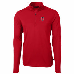 Cleveland Guardians Cutter & Buck Big & Tall Virtue Eco Pique Quarter-Zip Pullover Jacket - Red