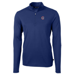 Chicago Cubs Cutter & Buck Big & Tall Virtue Eco Pique Quarter-Zip Pullover Jacket - Royal
