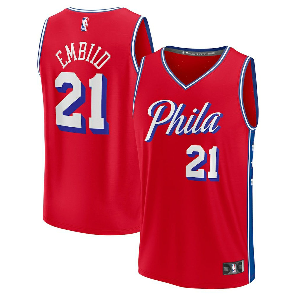 Joel Embiid Philadelphia 76ers Fast Break Replica Player Jersey - Statement Edition - Red | Fanatics cheap