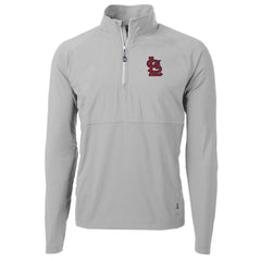 St. Louis Cardinals Cutter & Buck Adapt Eco Knit Hybrid Recycled Quarter-Zip Pullover Jacket - Gray