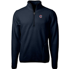 Chicago Cubs Cutter & Buck Cascade Eco Sherpa Fleece Quarter-Zip Pullover Jacket - Navy