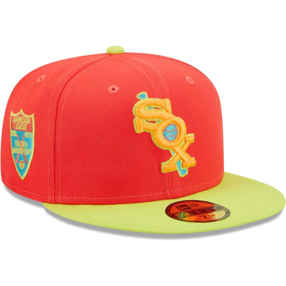 Chicago White Sox   Lava Highlighter Combo 59FIFTY Fitted Hat - Red/Neon Green | New Era