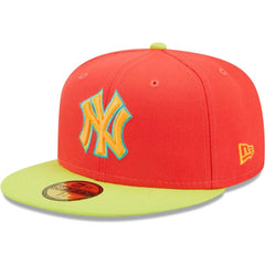 New York Yankees   Lava Highlighter Combo 59FIFTY Fitted Hat - Red/Neon Green | New Era