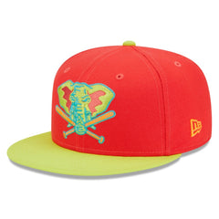 Athletics 40th Anniversary Lava Highlighter Combo 59FIFTY Fitted Hat - Red/Neon Green | New Era