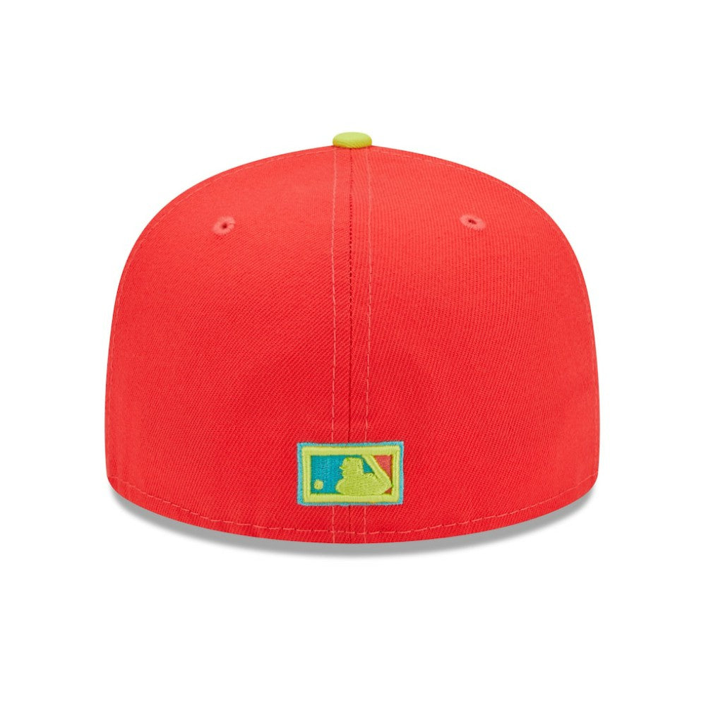 Athletics 40th Anniversary Lava Highlighter Combo 59FIFTY Fitted Hat - Red/Neon Green | New Era