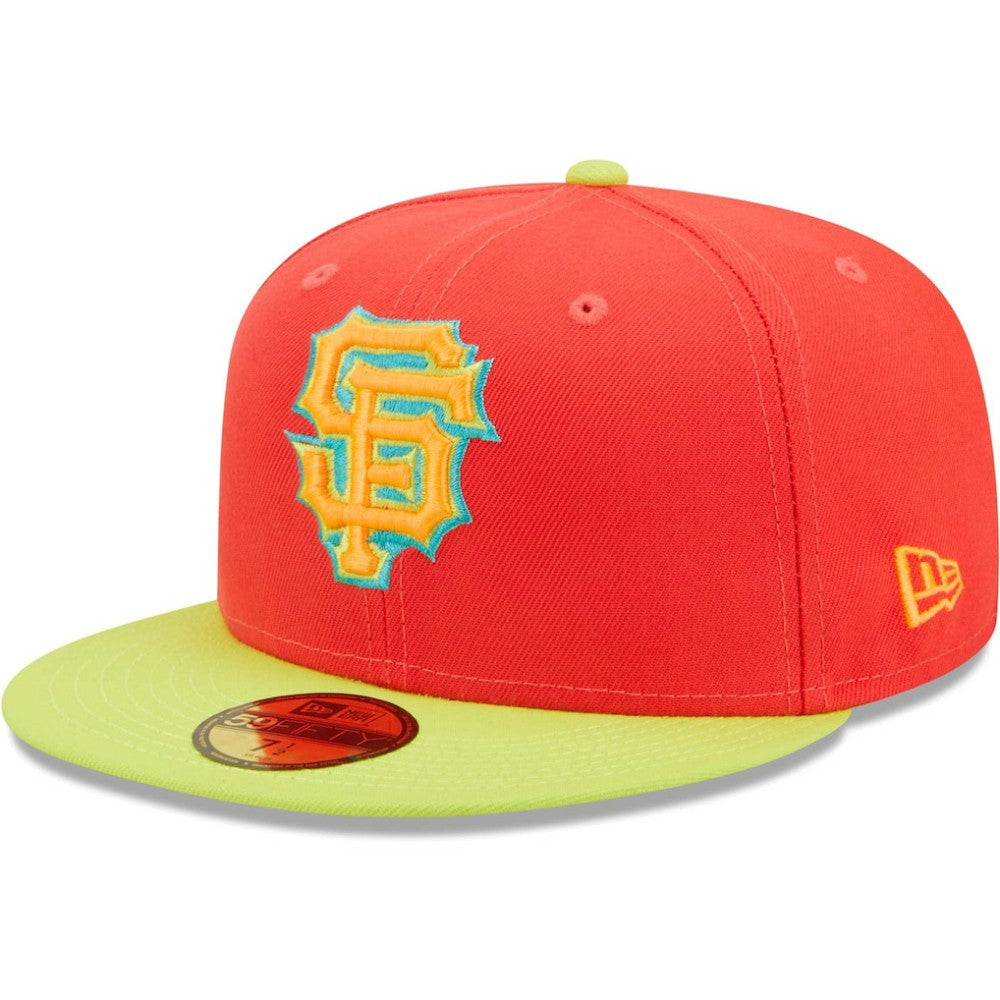 San Francisco Giants   Lava Highlighter Combo 59FIFTY Fitted Hat - Red/Neon Green | New Era