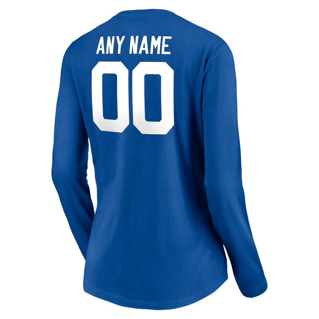 NFL Indianapolis Colts Women's Team Authentic Personalized Name & Number Long Sleeve V-Neck T-Shirt