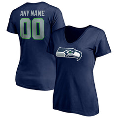 NFL Seattle Seahawks Women's Team Authentic Personalized Name & Number V-Neck T-Shirt