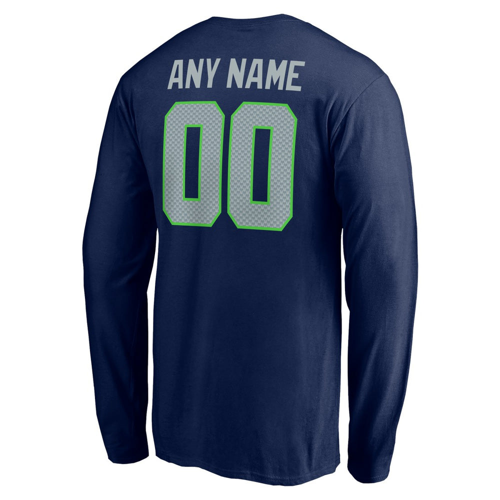 NFL Seattle Seahawks Team Authentic Personalized Name & Number Long Sleeve T-Shirt