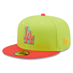 Los Angeles Dodgers Cyber Highlighter 59FIFTY Fitted Hat - Green/Red | New Era