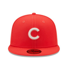 Chicago Cubs Lava Highlighter Logo 59FIFTY Fitted Hat - Red | New Era