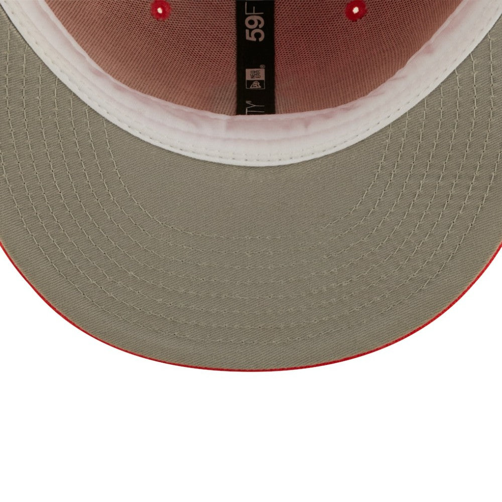 Chicago Cubs Lava Highlighter Logo 59FIFTY Fitted Hat - Red | New Era