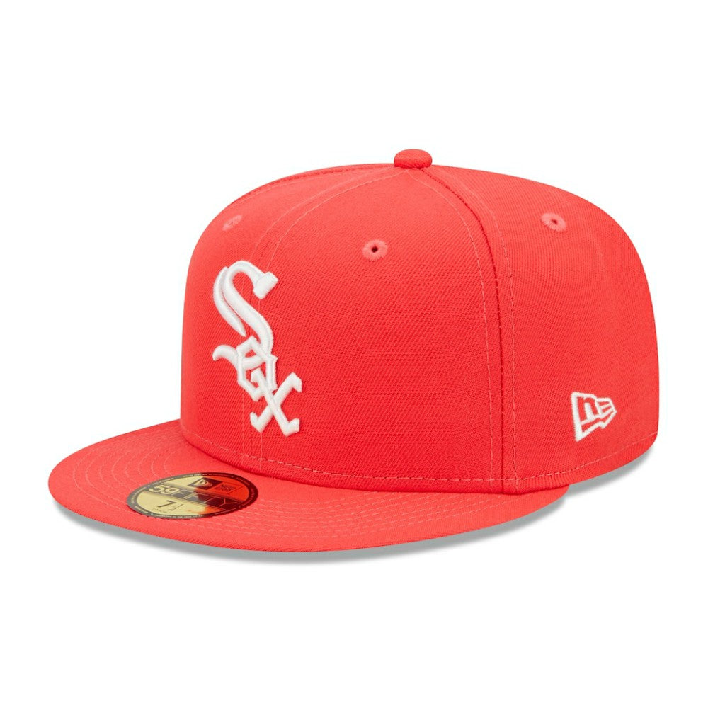 Chicago White Sox Lava Highlighter Logo 59FIFTY Fitted Hat - Red | New Era