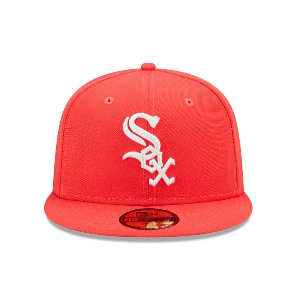 Chicago White Sox Lava Highlighter Logo 59FIFTY Fitted Hat - Red | New Era