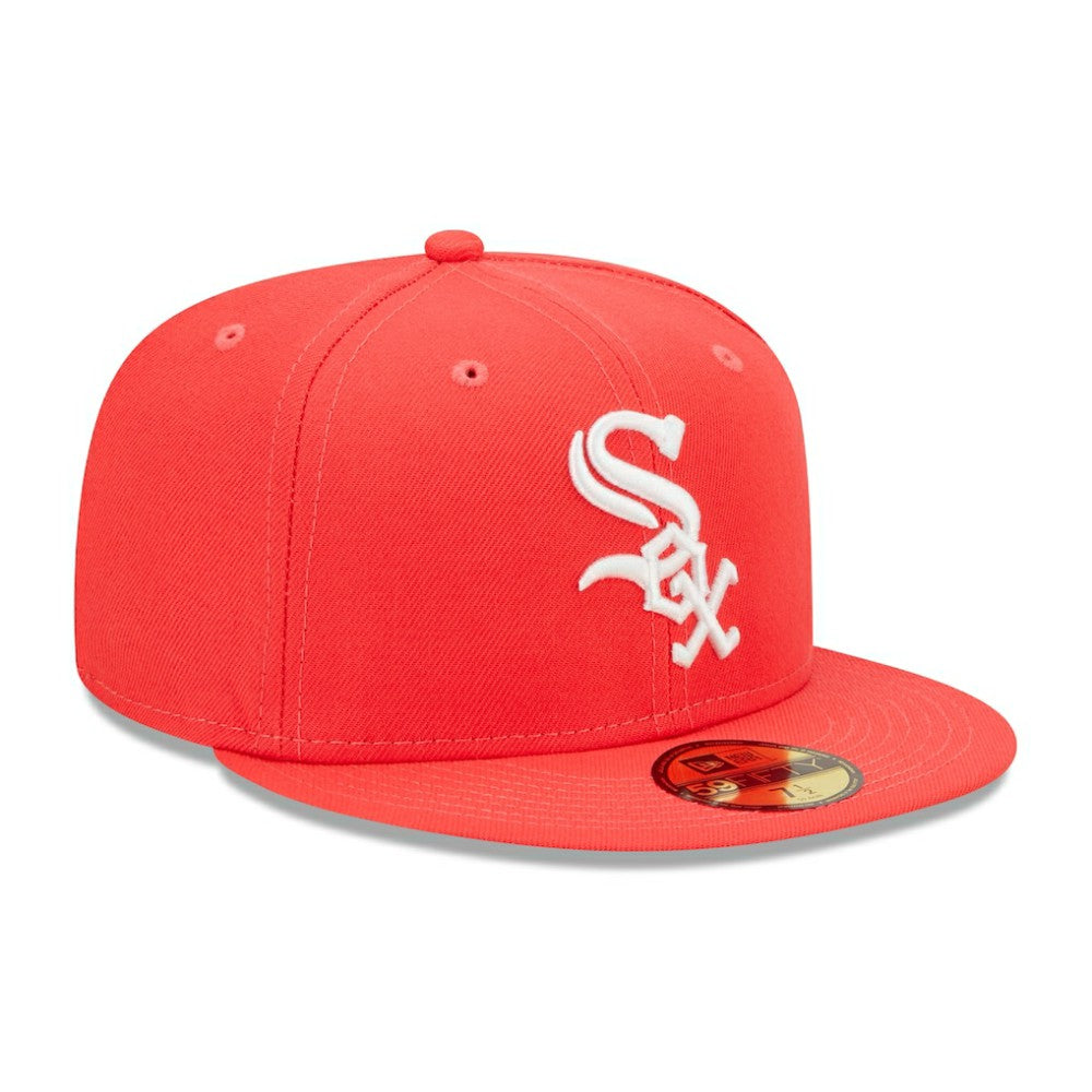Chicago White Sox Lava Highlighter Logo 59FIFTY Fitted Hat - Red | New Era