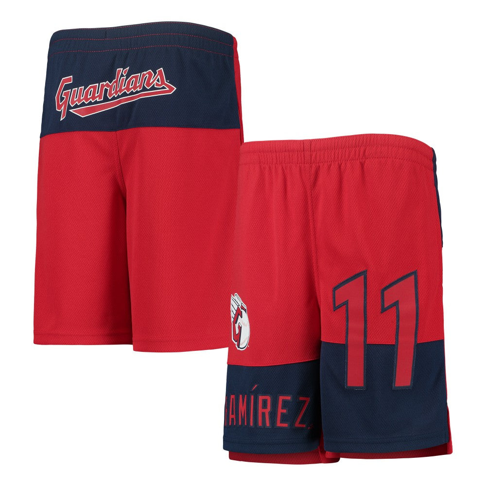 Jose Ramirez Cleveland Guardians Youth Pandemonium Name & Number Shorts - Red