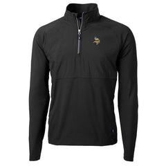 NFL Minnesota Vikings Cutter & Buck Adapt Eco Knit Hybrid Recycled Quarter-Zip Raglan Jacket